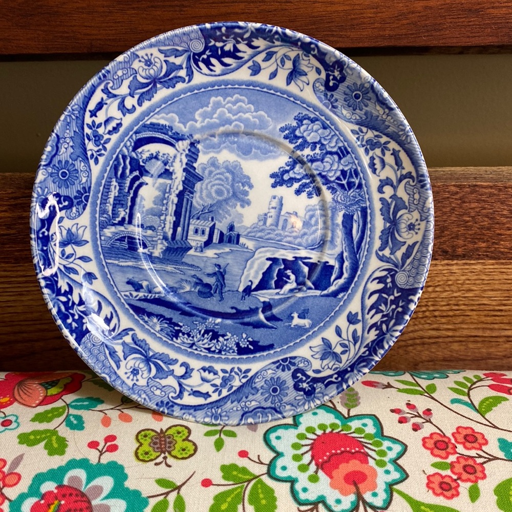 Vintage Spode Italian Saucer Blue and White England Design S3447-A1